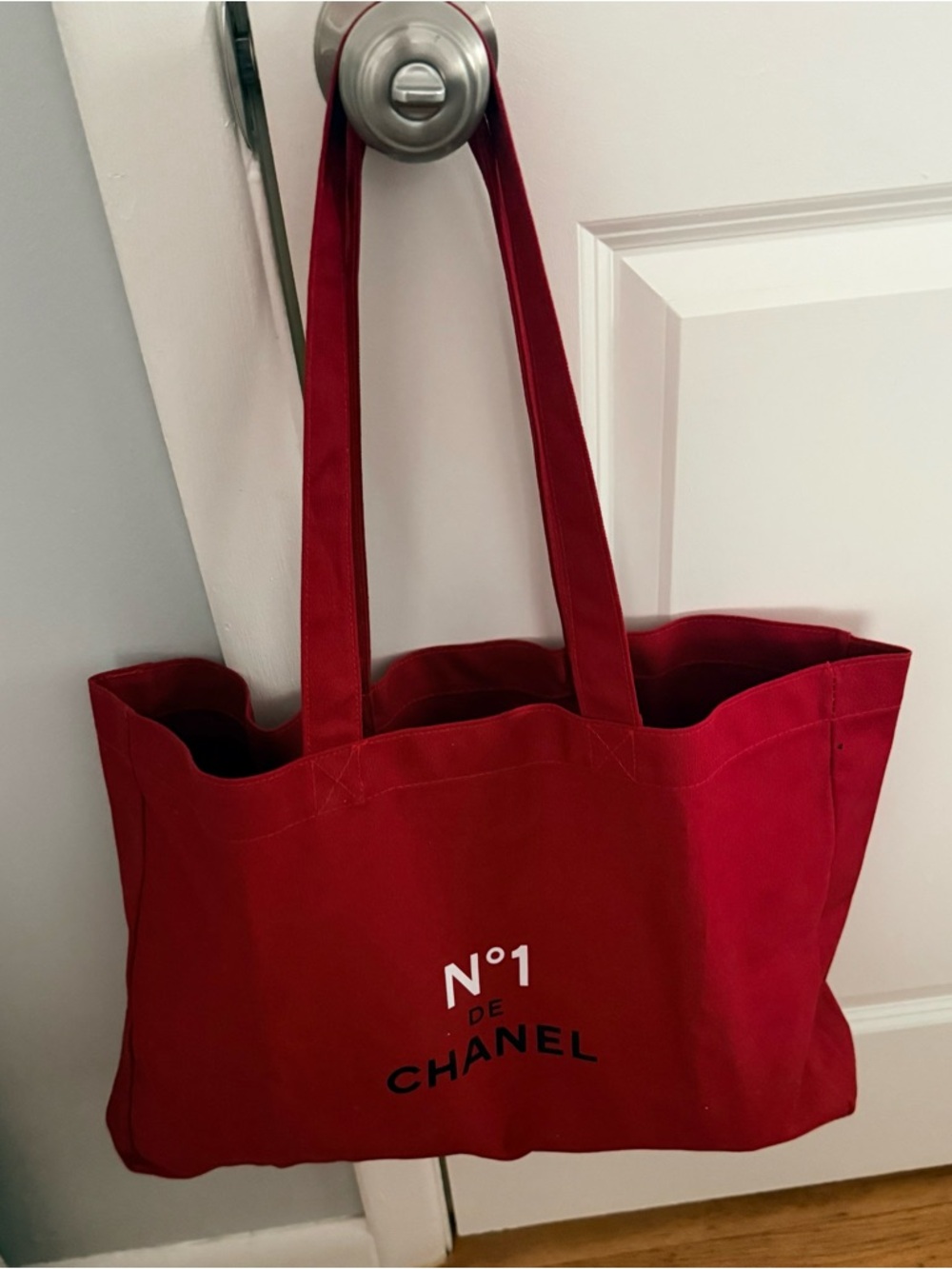 CHANEL Beauty Red Canvas Tote with N°1 DE CHANEL Logo NWOT